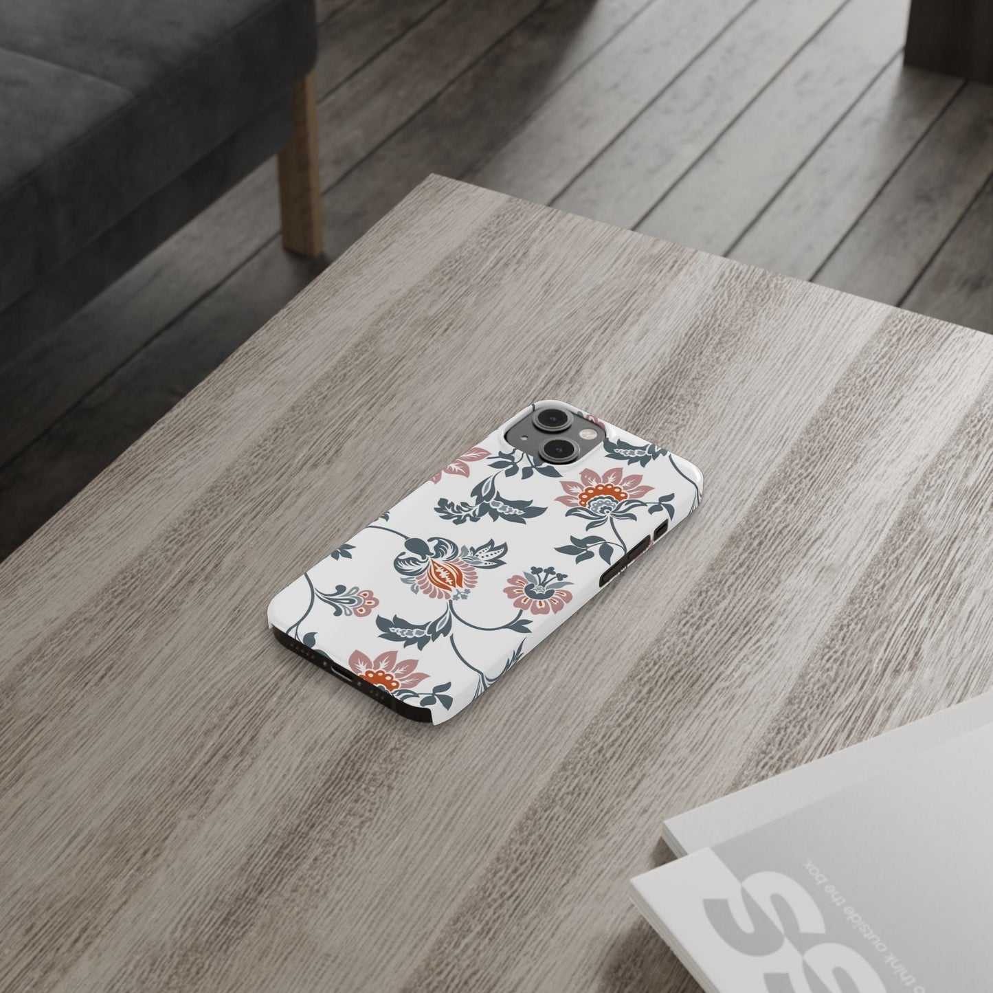 Pink and Green Flower Pattern, Floral Slim Phone Cases, Case-Mate IPHONE16 and all sizes