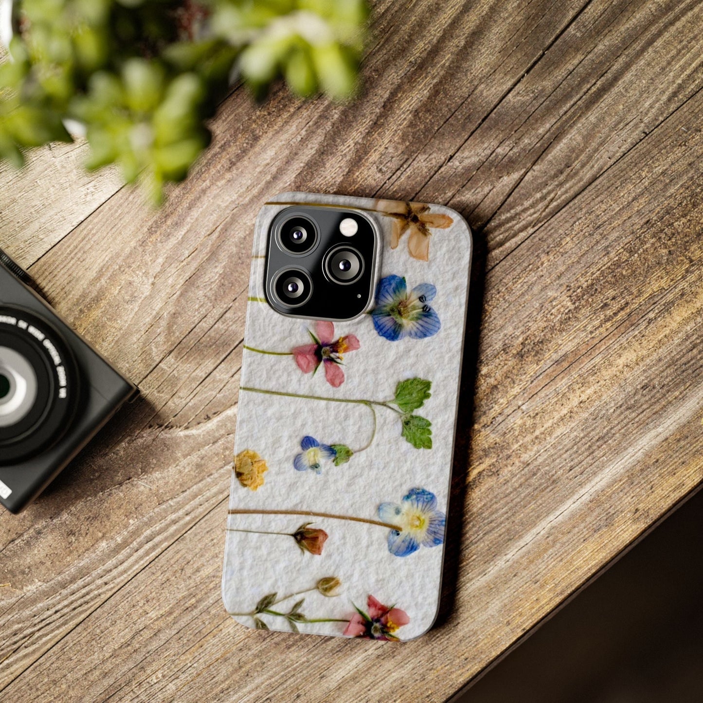 Dried Wild Pink and Purple Flower Image on Paper, Floral Slim Phone Cases, Case-Mate IPHONE16 and all sizes