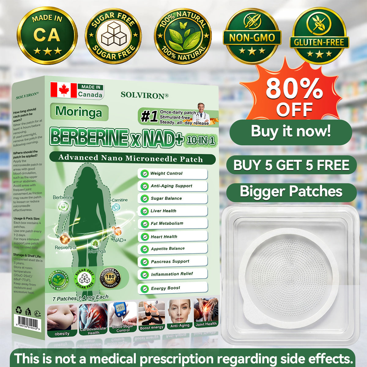 𝐂𝐀 𝐃𝐨𝐜𝐭𝐨𝐫 𝐑𝐞𝐜𝐨𝐦𝐦𝐞𝐧𝐝𝐞𝐝🇨🇦💕|𝐒𝐋𝐎𝐕𝑰𝑹𝑶𝑵® 𝐔𝐩𝐠𝐫𝐚𝐝𝐞𝐝 𝐋𝐚𝐫𝐠𝐞-𝐂𝐨𝐯𝐞𝐫𝐚𝐠𝐞 𝟏𝟎-𝐢𝐧-𝟏 𝐀𝐝𝐯𝐚𝐧𝐜𝐞𝐝 𝐍𝐚𝐧𝐨 𝐌𝐢𝐜𝐫𝐨𝐧𝐞𝐞𝐝𝐥𝐞 𝐏𝐚𝐭𝐜𝐡 (𝐉𝐮𝐬𝐭 𝐨𝐧𝐜𝐞 𝐚 𝐝𝐚𝐲, 𝐯𝐢𝐬𝐢𝐛𝐥𝐞 𝐜𝐡𝐚𝐧𝐠𝐞𝐬 𝐢𝐧 𝟕 𝐝𝐚𝐲𝐬)